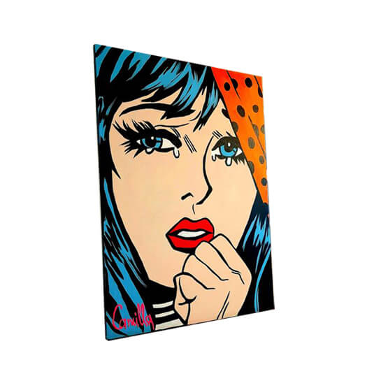 Blue Hair crying comic pop art girl | Dirk Stuyvesant